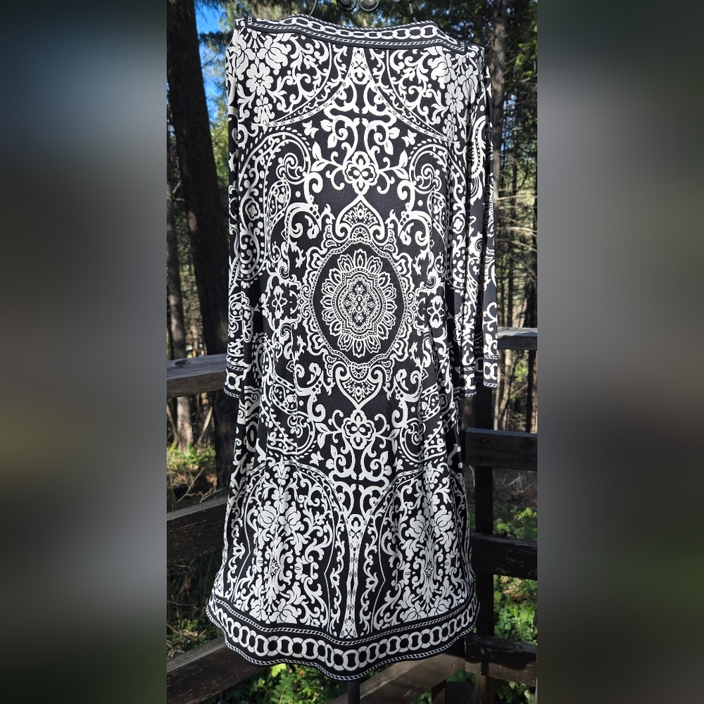 Loft petite Black & White Women's dress/tunic szMP - Picture 7 of 8
